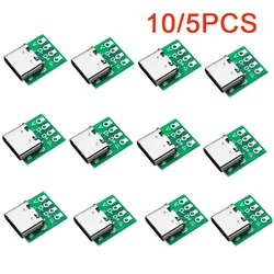 10/5Pcs TYPE C USB 3.1 Type C Connector 16 Pin Test PCB Board Plate Adapter Socket For Data Line Wire Cable Transfer