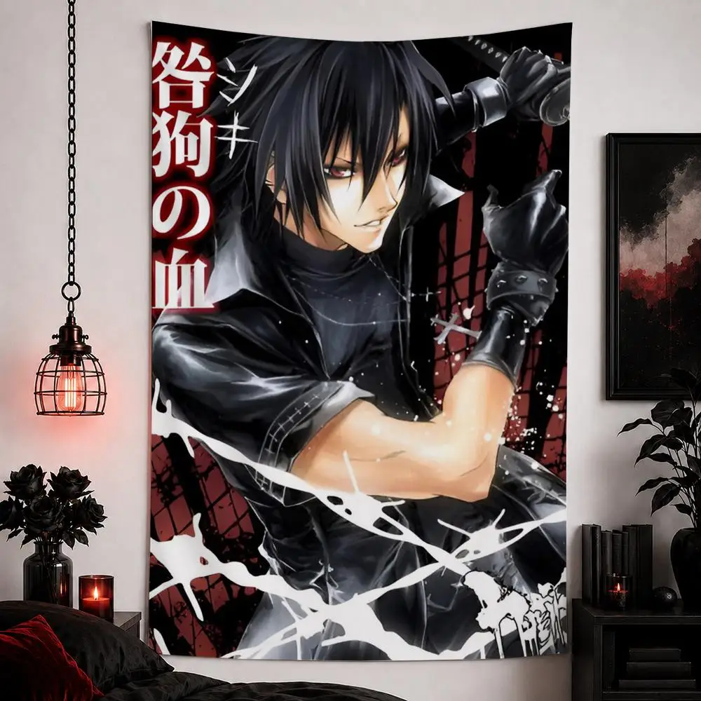 Anime T-Togainu No C-Chi Tapestry Custom Home Living Room Bedroom Wall Decor Wallpaper Backdrop Cloth With Clips