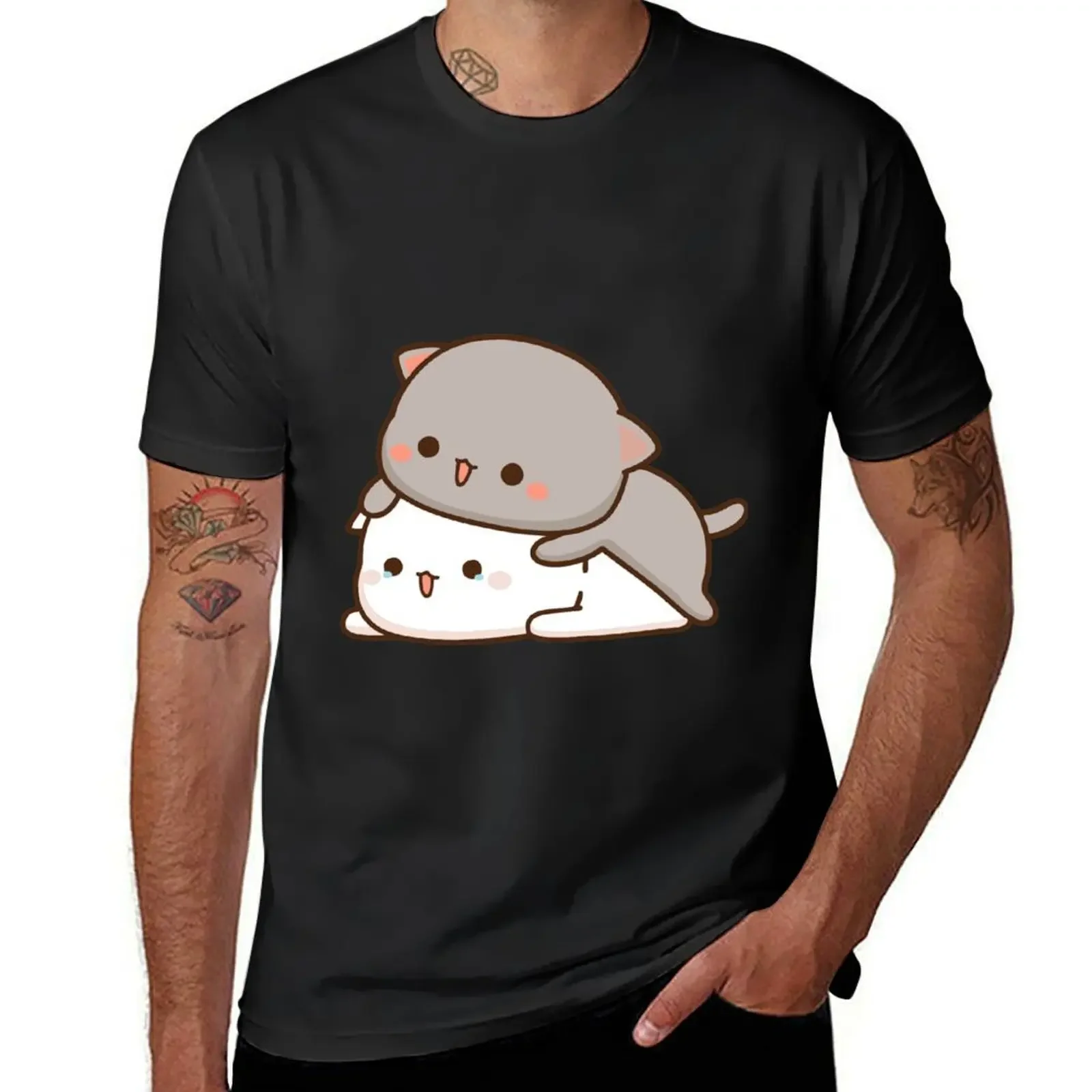 

Customised Peach and Goma Cuddling T-Shirt summer tops custom shirt man clothes summer top sweat shirts, men