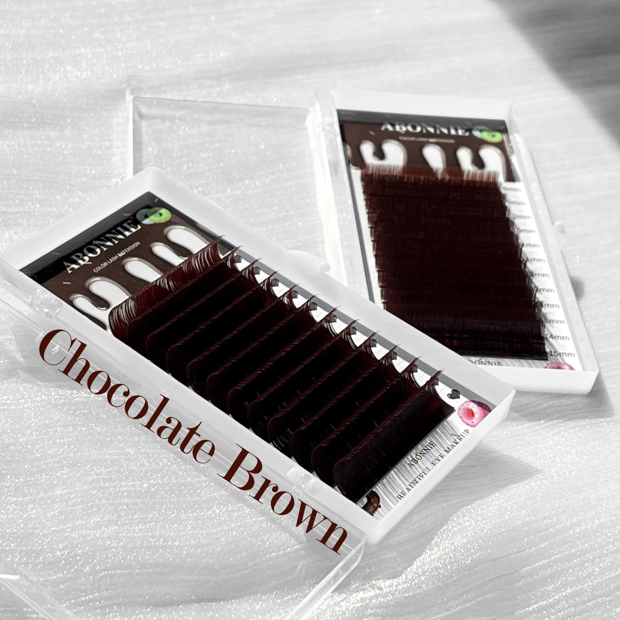 ABONNIE 0,03 0,05 0,07 Schokoladen-Dunkelbraune Wimpernverlängerung C CC D M L Curl Individuelle klassische Wimpern Weiche Nerzwimpern