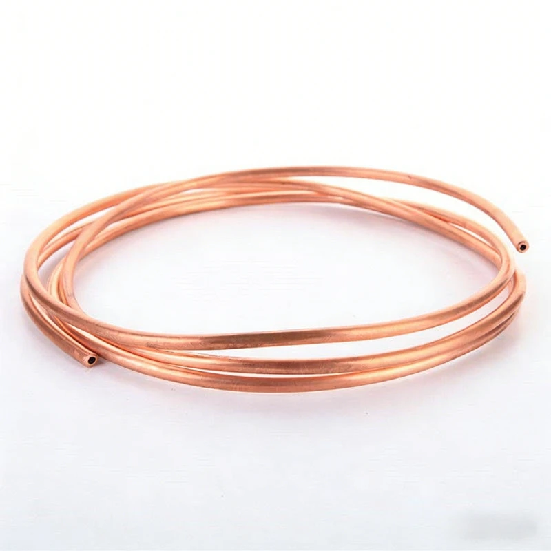 1 Meter OD2-16mm T2 Soft Annealed Copper Coil Tube , Flexible Refrigeration Tube for AC Refrigerator Repair, HVAC, Easy Bend