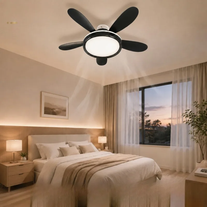 Ceiling Fan Lights E27 Spiral Flower Shaped Ceiling Mounted Fan Lamps Super Bright Infinite Dimming Dining Room Parlor Kitchens