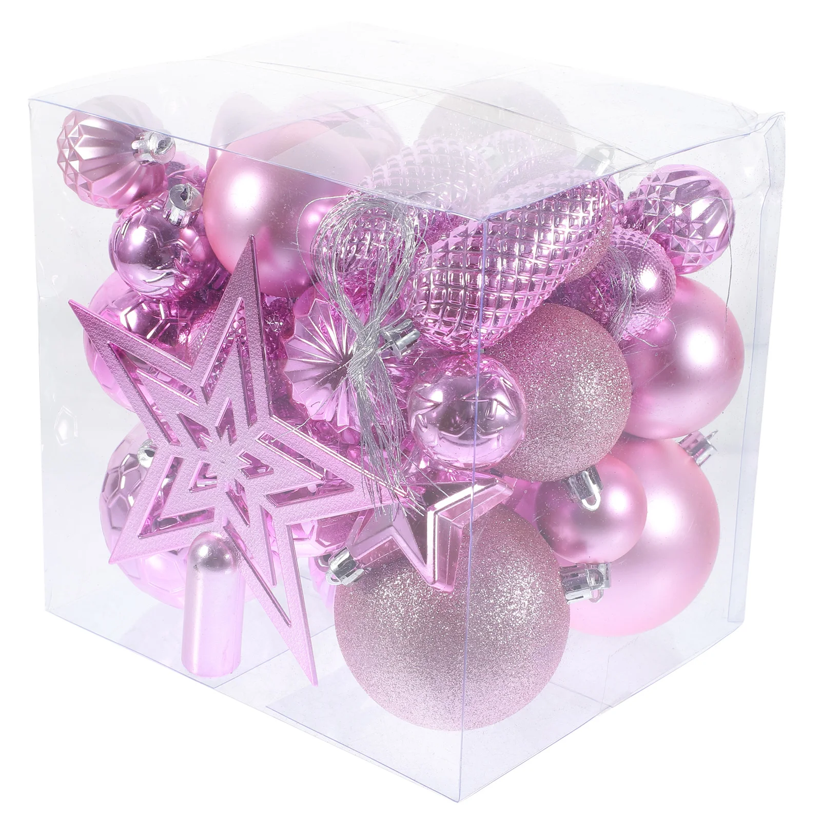 

45 Pcs Fairy Christmas Tree Pendant Man Ball Baubles Plastic Minature Decorations