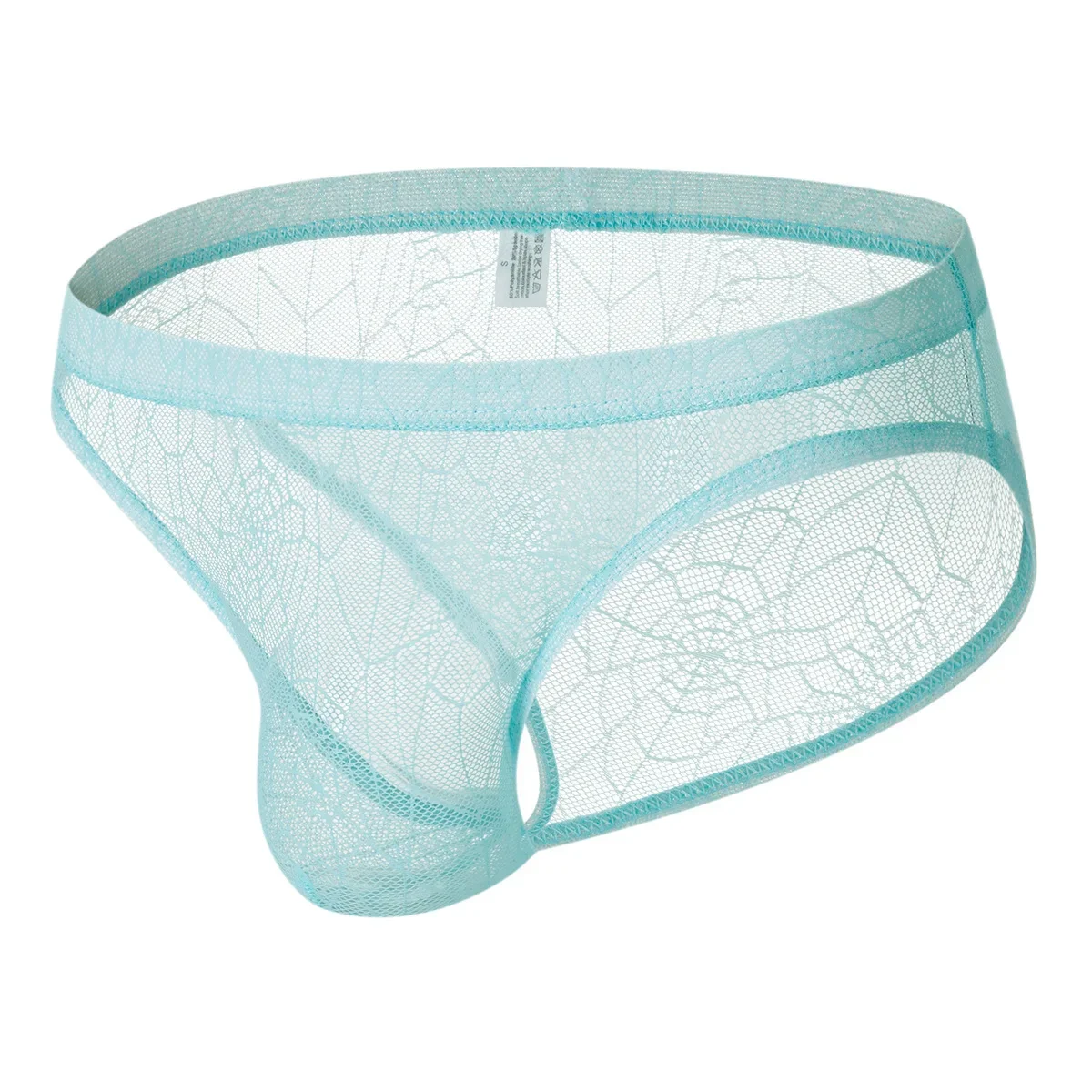 Men's Sexy See-Through Spider Web Mesh Briefs Low Rise Breathable Transparent Underwear Gays Ultra-Thin Ice Silk U-Bulge Panties