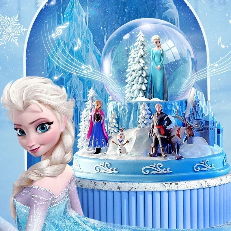 Disney Ice Snow Romance Music Snowflake Rotating Box Crystal Ball Princess Elsa Girl Cute Cartoon Anime Kid Girl Brithday Gift