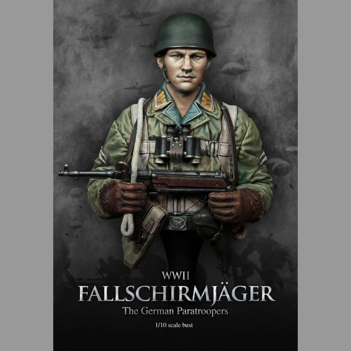 

1/10resin unpainted model set, half-length portrait of a German paratrooper from World War II unassembled and unpainted GK,1434X