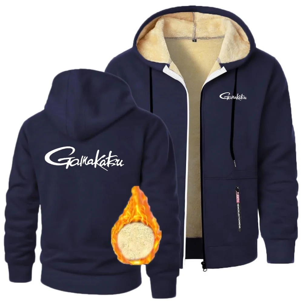 ملابس رياضية غير رسمية معاطف Gamakatsu الصيد رجالي أبلى قلنسوة بسحاب بلوزات الشتاء امبسوول الصوف رشاقته سترة رياضية #5