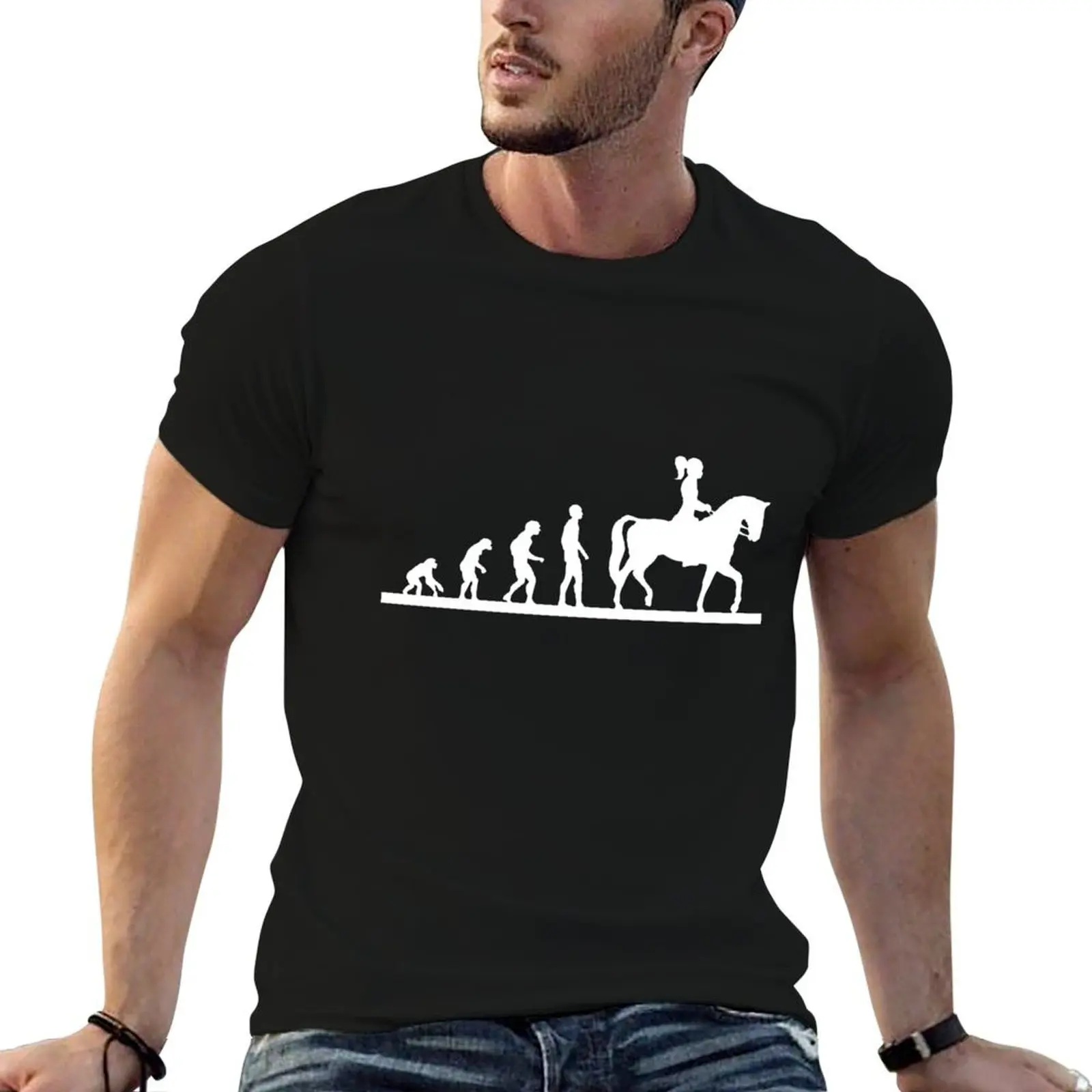 

Evolution of horse fans T-Shirt man t shirt graphic shirts plus size tops plain men clothing