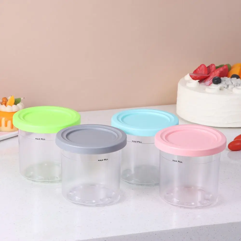 2/4pcs Ice Cream Pints Cup Ice Cream Containers With Lids For Ninja Creami Pints For Nc301 Nc300 Nc299amz Series Ice Cream Maker