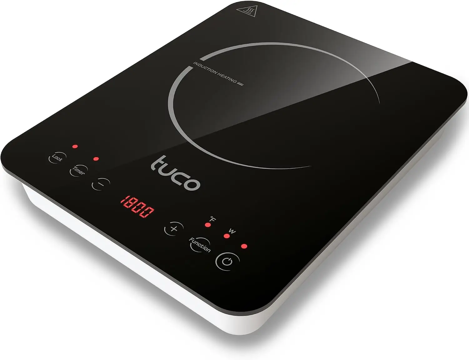 Portable Induction Cooktop Pro, Countertop Burner Hot Plate, 24-Hour Timer, 1800W, Shatter-Proof Ceramic Glass, LCD Touch