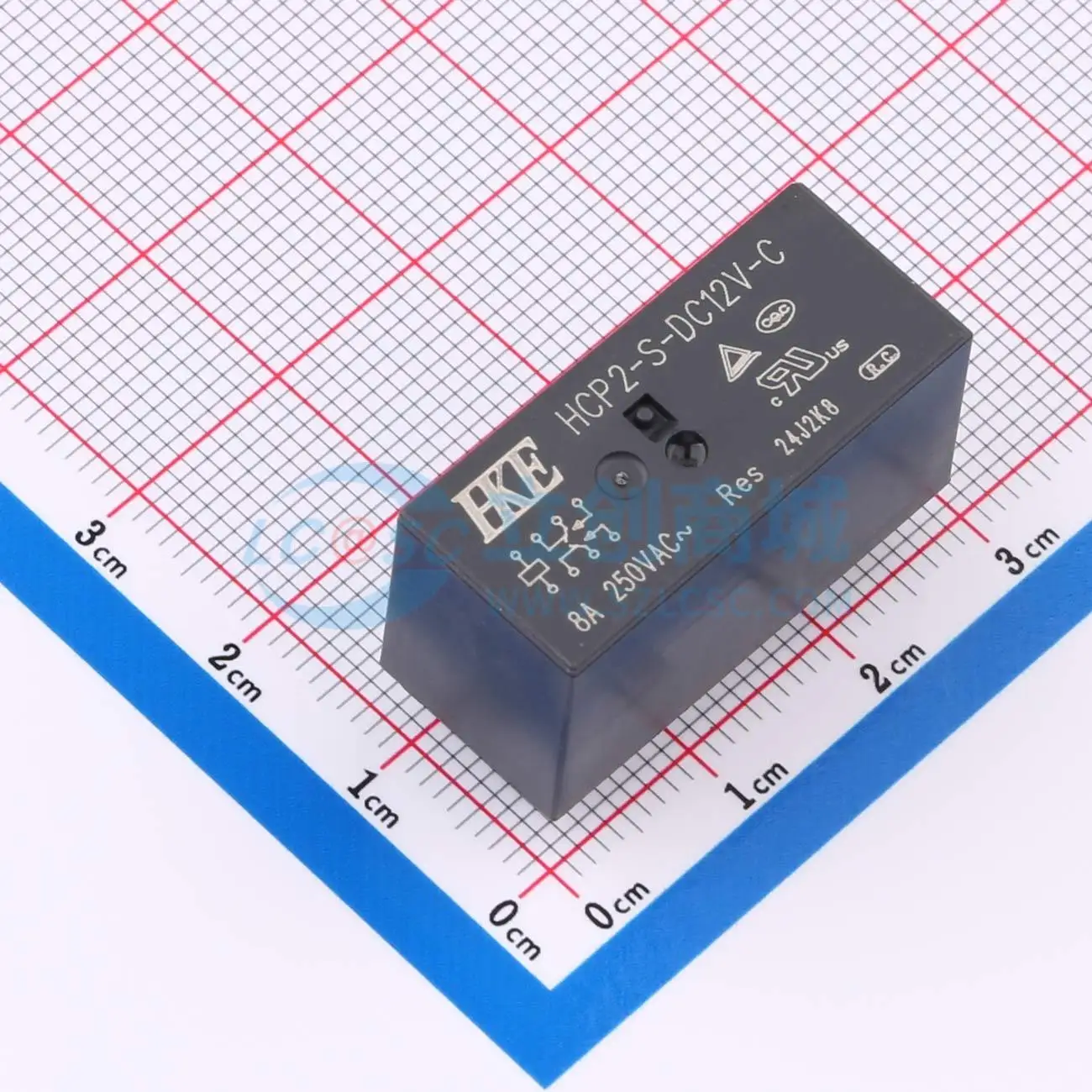 9pcs HCP2-S-DC12V-C 12V DIP 29x12.6mm DPDT Power Relay PCB Electronic Switch