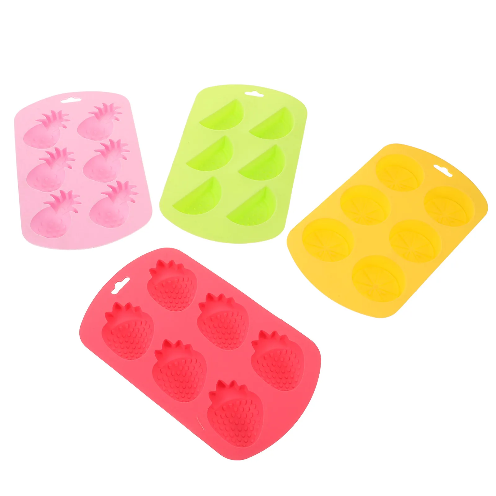 4Pcs Silicone Fruit Shape For Chocolate Candy Making Baking Christmas Molds Pineapple Watermelon Strawberry