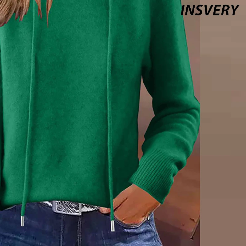 

New Autumn Winter Wool Hoodies Sweater Women Casual Long Sleeve Knitted Jumper Female Sweaters Fashion Pullover Tops