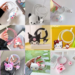 4Pcs Set Cable Protector for iPhone / iPad 18W/20W Charger Protector Case 3D Cartoon Cable Management Phone Wire Cord Organizers