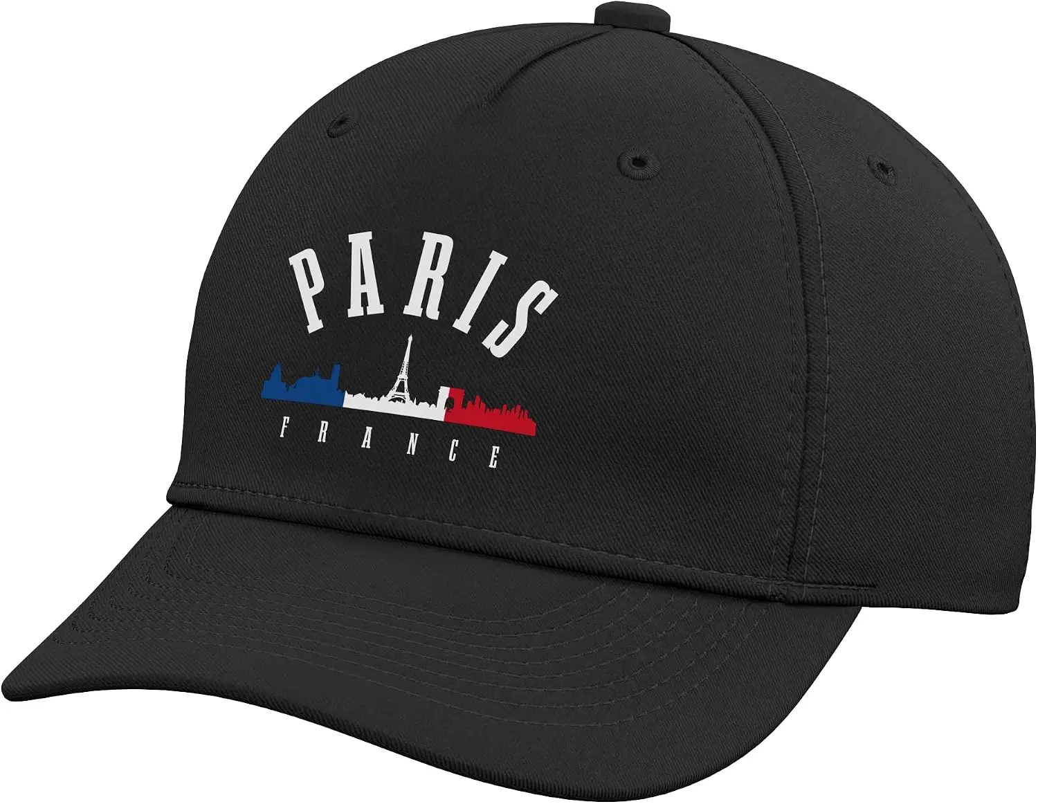 Paris Skyline France Eiffel Tower French Flag Adjustable Baseball Hat Suitable for Outdoor Activities and Daily Wear