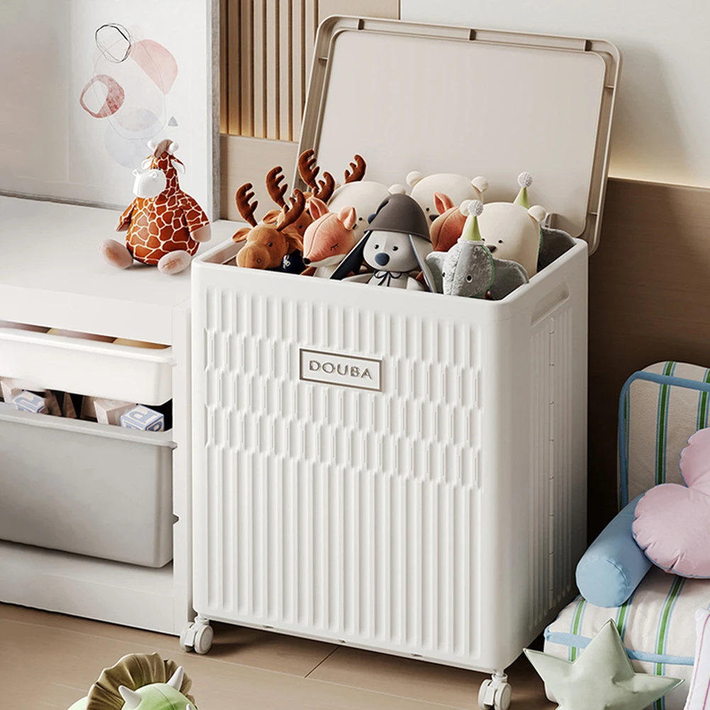 

Rolling Laundry Hamper with Wheels Collapsible Laundry Basket Plastic Storage Container for Clothes Towels & Home Organization