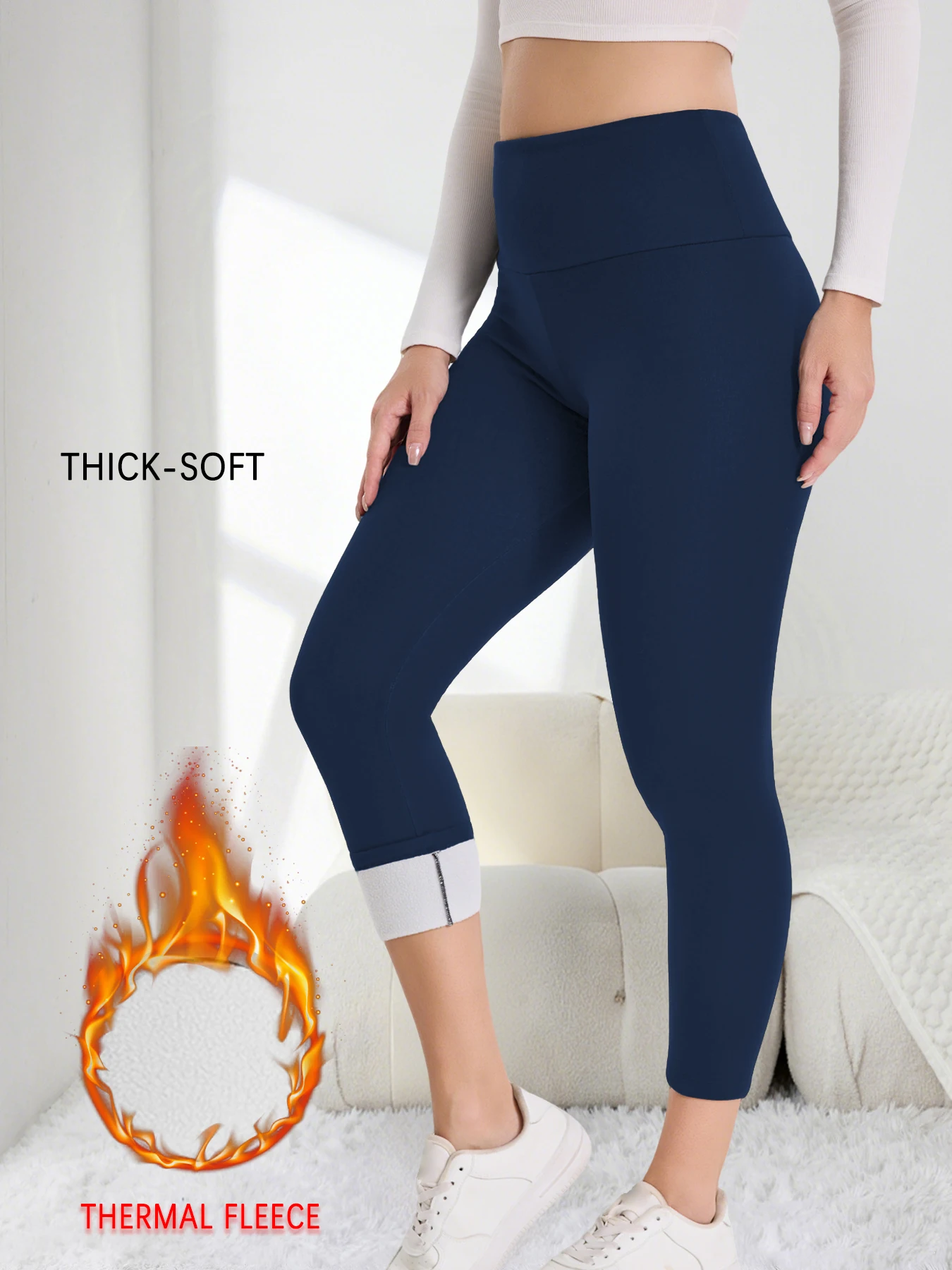 

High Waisted Fleece-Lined Leggings for Women Thick Soft Tummy Control Workout Running Yoga Thermal Warm Pants for Cold Winter