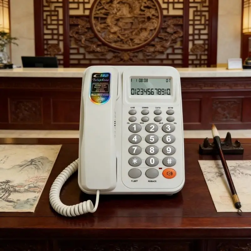 Desk Telephone With Large Button And Clear Call Display For Elderly Users In Residential Setting 83CF