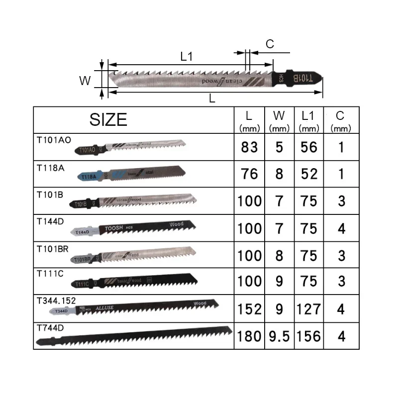 35 Pieces multitool blades Chainsaw Jig Saw t-Shaft Hcs High Carbon Steel Blades Wood Plastic And Metal Cutting Carpentry Tools