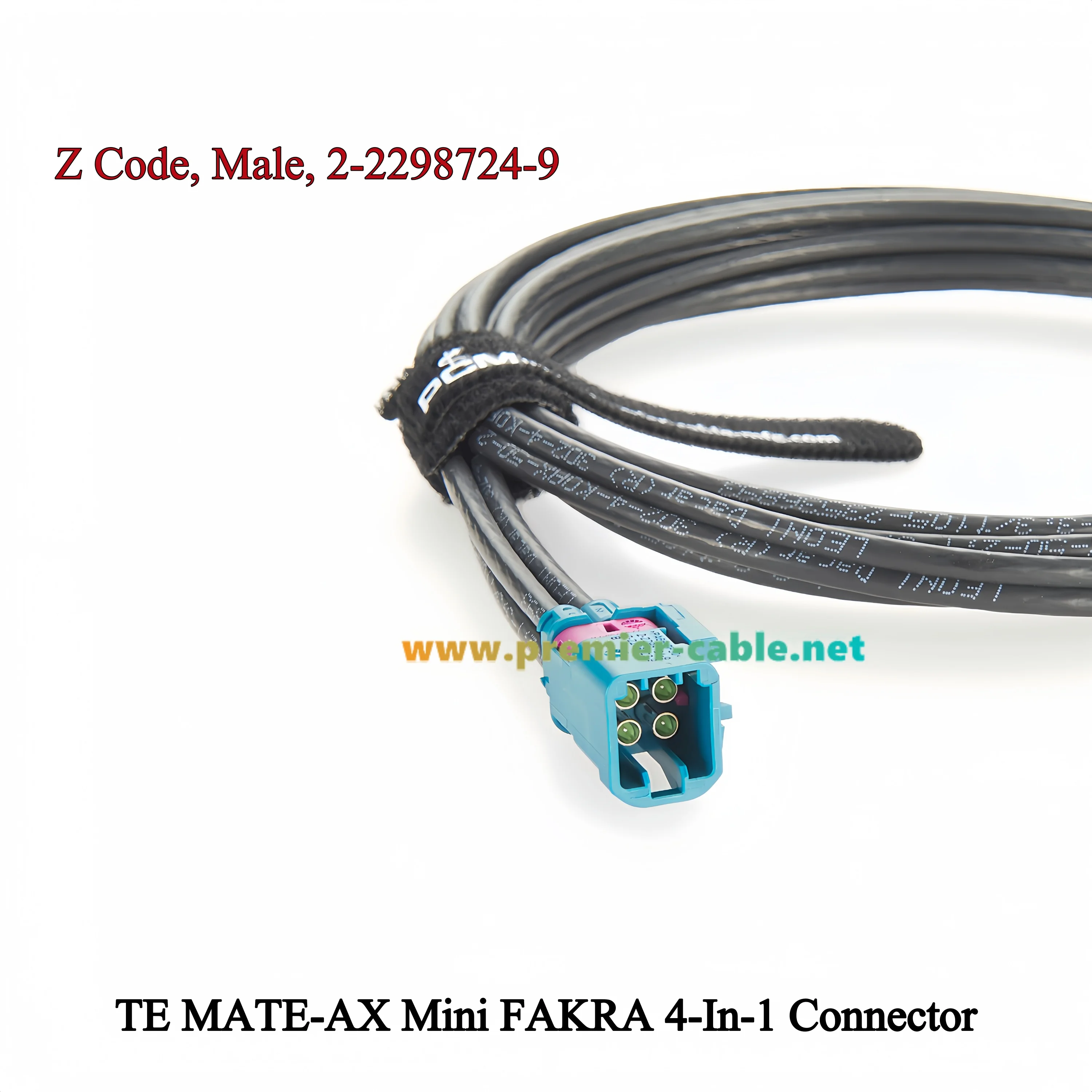 4-in-1 TE Mini Fakra Stecker auf Fakra Buchse Vierfach-Anschluss Auto-GPS-Antennenkabel 2-2298724-9 zu 2-2326910-0 für GMSL-Kamera – Detail 3