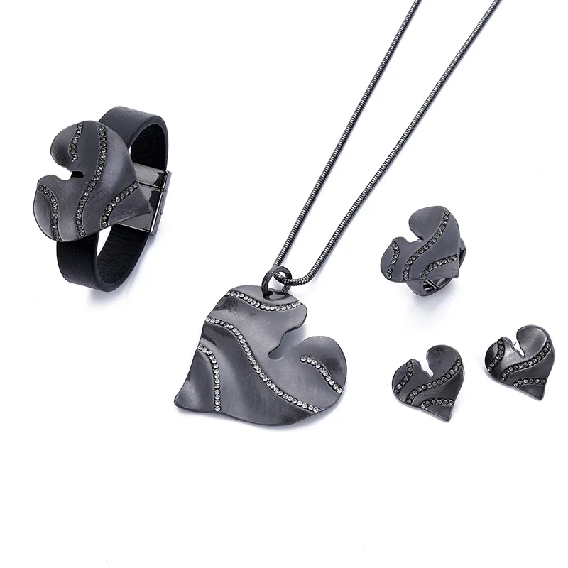 

KITYKISS Office lady style alloy love jewelry set, alloy inlaid with artificial gemstones/semi-precious stones.