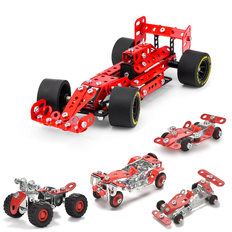 3D Metal Building Blocks F1 Model Screw And Nut Assembly Racing Toy Boy and Girl Children's Car Toy Birthday Gift