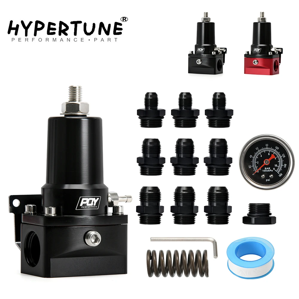 

Fuel Pressure Regulator 30-140PSI Adjustable Pressure Range 10AN Feed Ports & 10AN Return Port With 0-160PSI Gauge Set