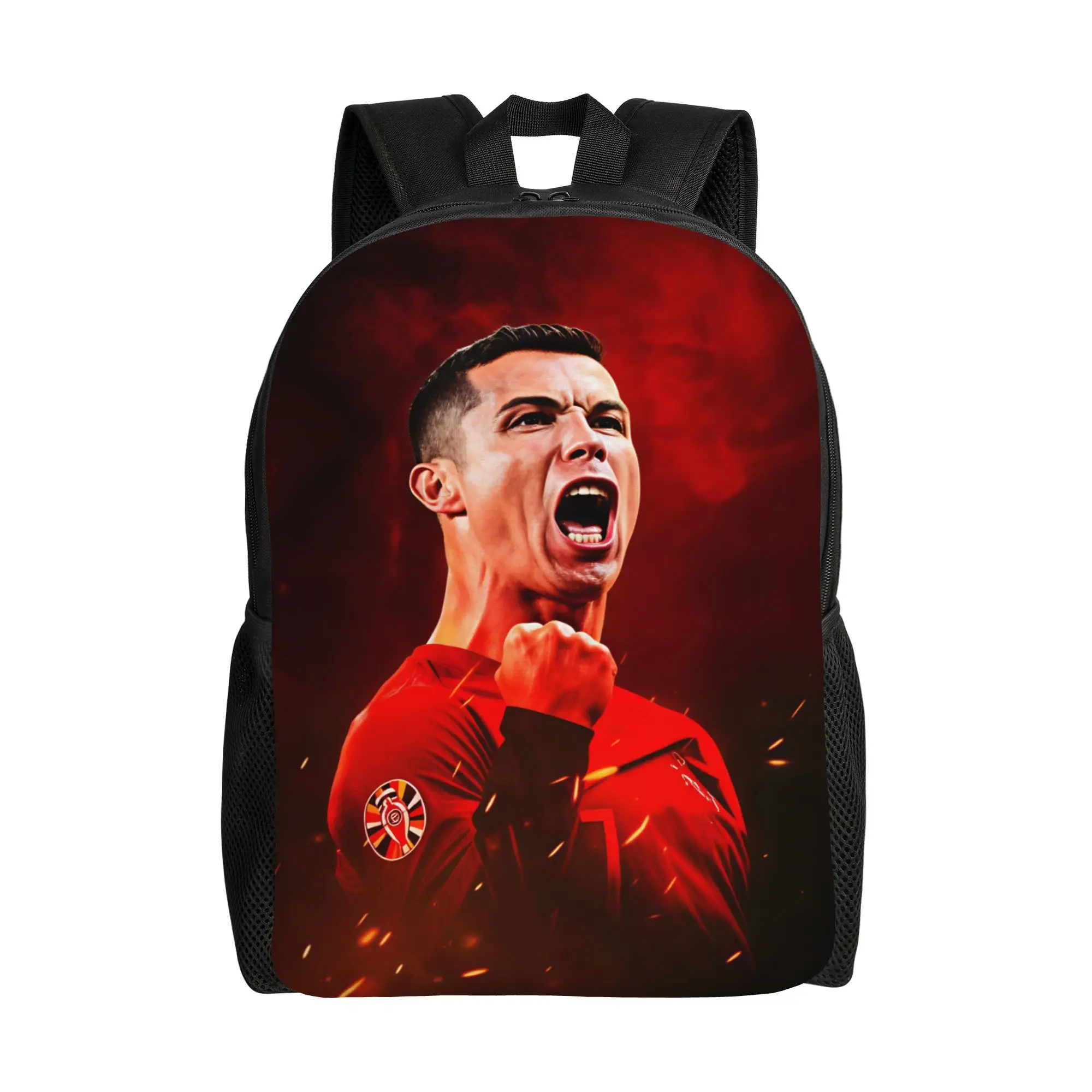 Dynamic Soccer Player Backpack R-Ronaldos 2026 Camping Backpacks Boy Girl Designer Soft School Bags Casual Rucksack