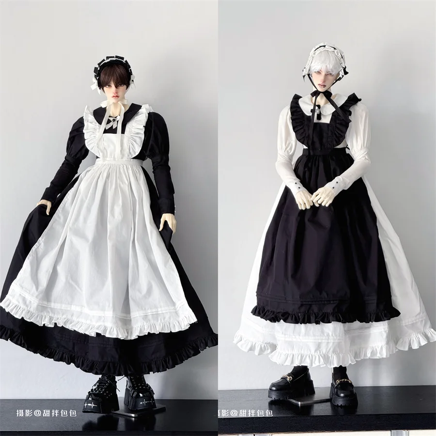 

5-Piece Set Spot Inventory 1/3 1/4 75cm Maid Costume Doll Clothes Black White Daily Maid Boys Girls Gifts Toys Doll Accessories
