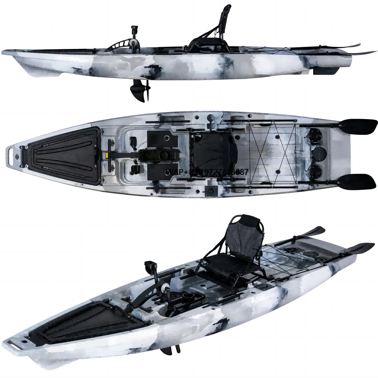 

New Model Big Fish 3.81m Length Foot Pedal Fishing Kayak with Upgrade Aluminium Seat LLDPE /HDPE