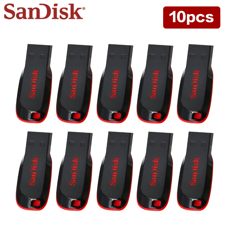 Original SanDisk USB 2.0 Pendrive Wholesale Link 5pcs 10pcs Memory Stick 16GB 32GB 64GB USB Storage Disk CZ50 U Disk For PC