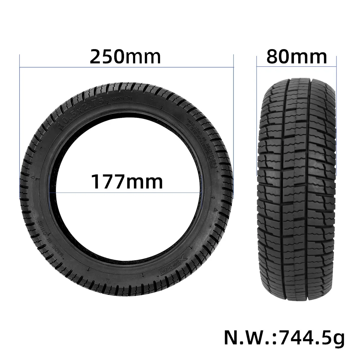 SA-10.5X2.75 Tubeless Tire Vacuum Wheel Tyre for P65 P100 P100SU Electric Scooter