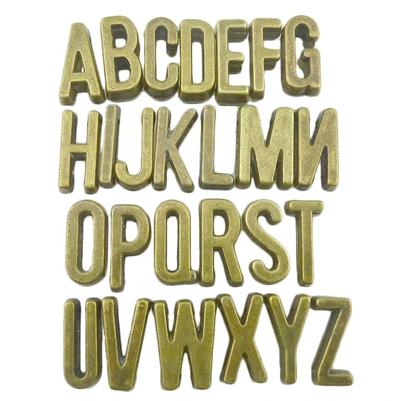 26pcs Ancient Bronze Letters Metal Charms For Jewelry Making Supplies Good Luck Accessories DIY Necklace Bracelets Anklet Charm