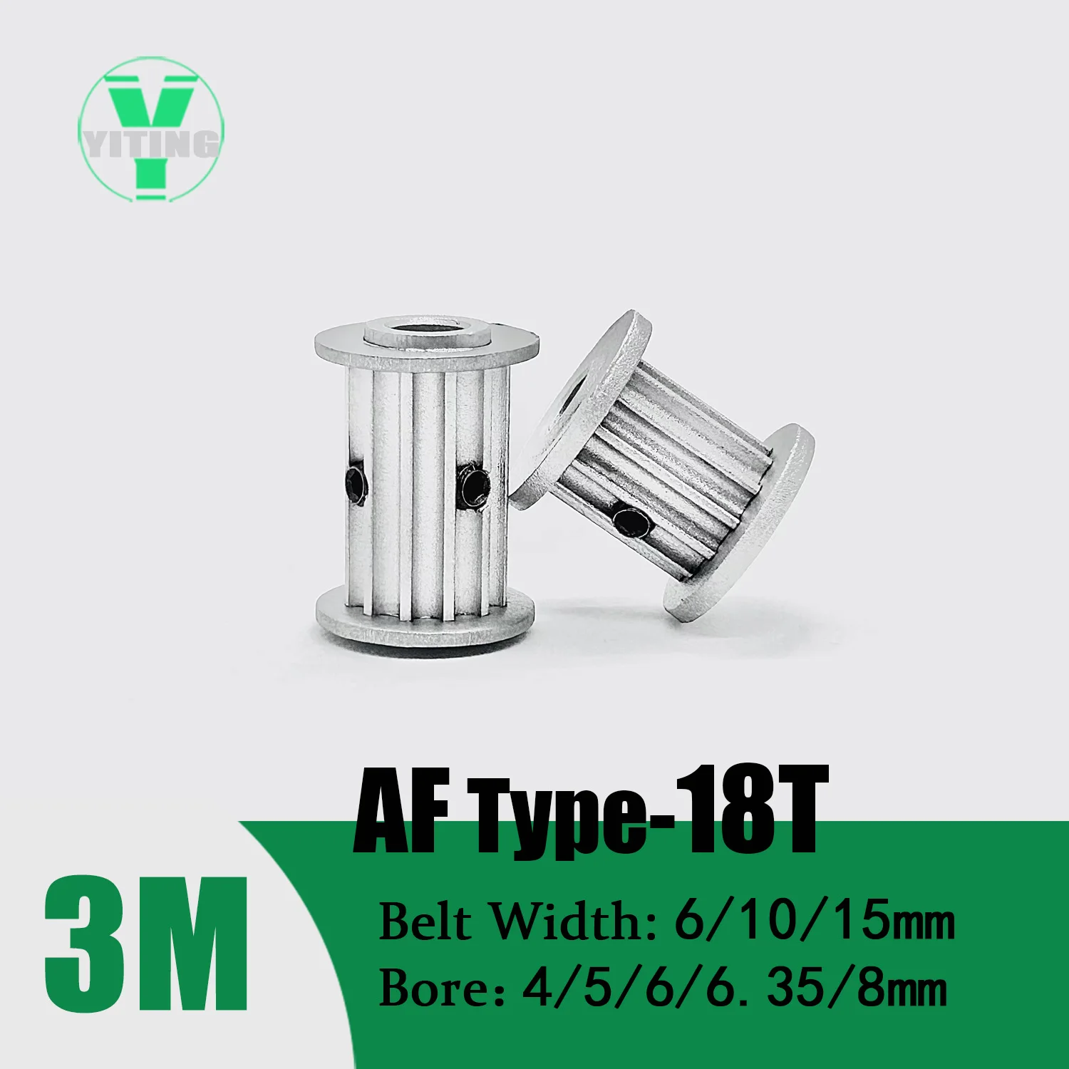 

HTD3M 18teeth AF Timing Pulley 3M AF Idler Belt Width 6/10/15mm Bore 4/5/6/6.35/8mm 18Teeth Belt Pulley