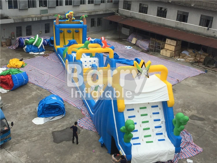 PVC Large Colorful Infla  Obstacle Course for Adults Kids Assault Race Course for Commercial Event Use