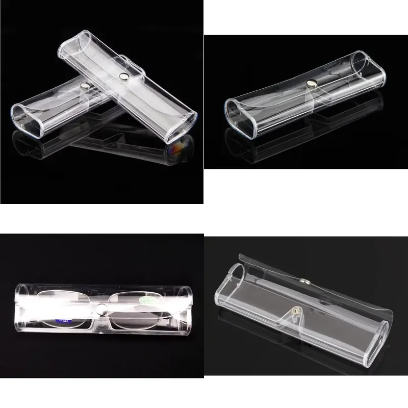 Transparent Plastic Fashionable Solid Color Pattern Light Portable Custom Shape Sunglasses Reading Glasses Box Case