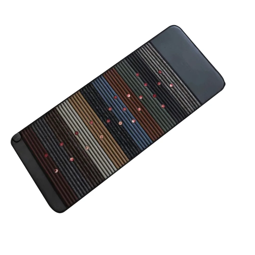 Electric 190*80 CM Full Body Massage Dark Rainbow Mat With Heating Pad Crystals And Gemstones PEMF Health Care Massager