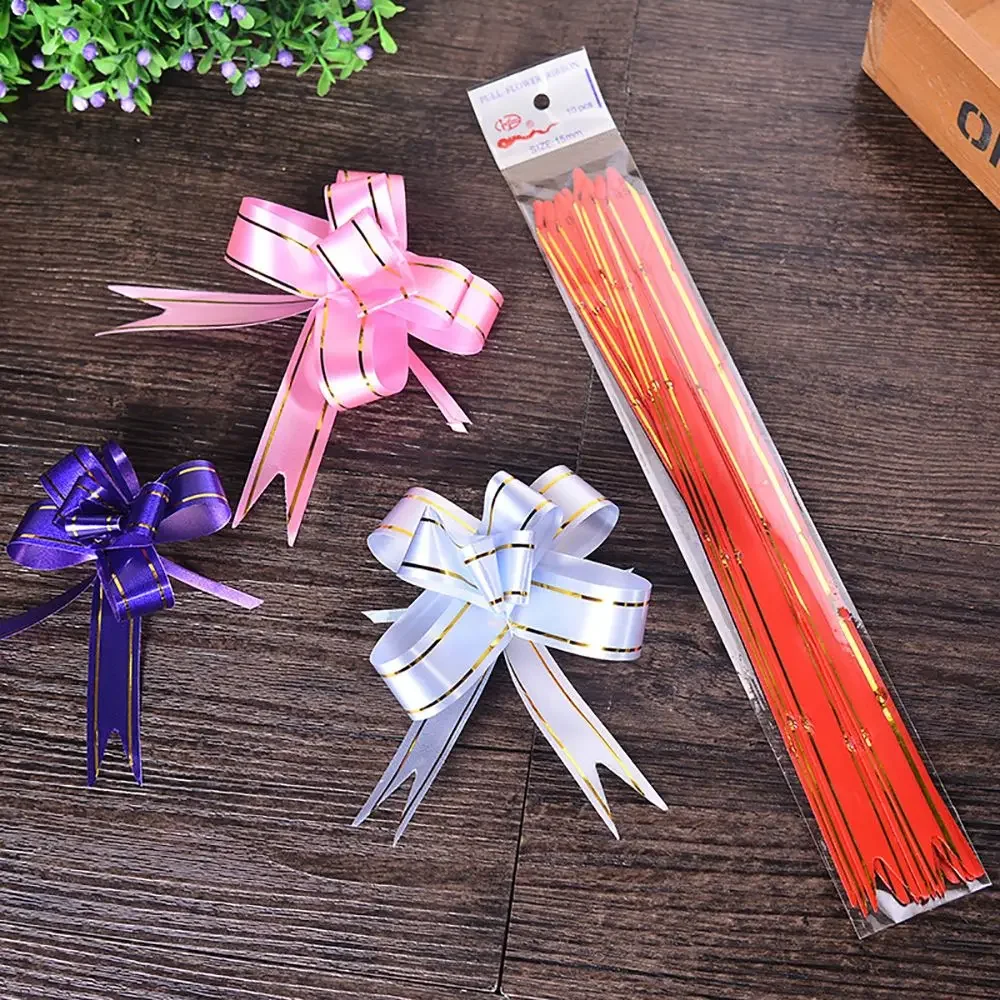 50Pcs 18mm DIY Flower Ribbons Pull Bowknots Christmas Car Decoration Gift Wrap Holiday Birthday Party Wedding