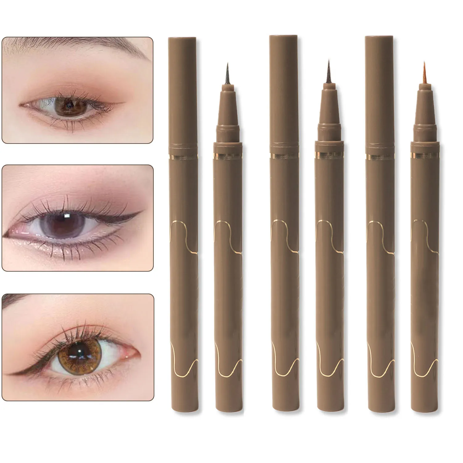 Ultra Thin Black Brown Lower Eyelash Eyeliner Pen Waterproof Lasting Smooth Lying Silkworm Eyes Liner Pencils Eye Makeup Tools