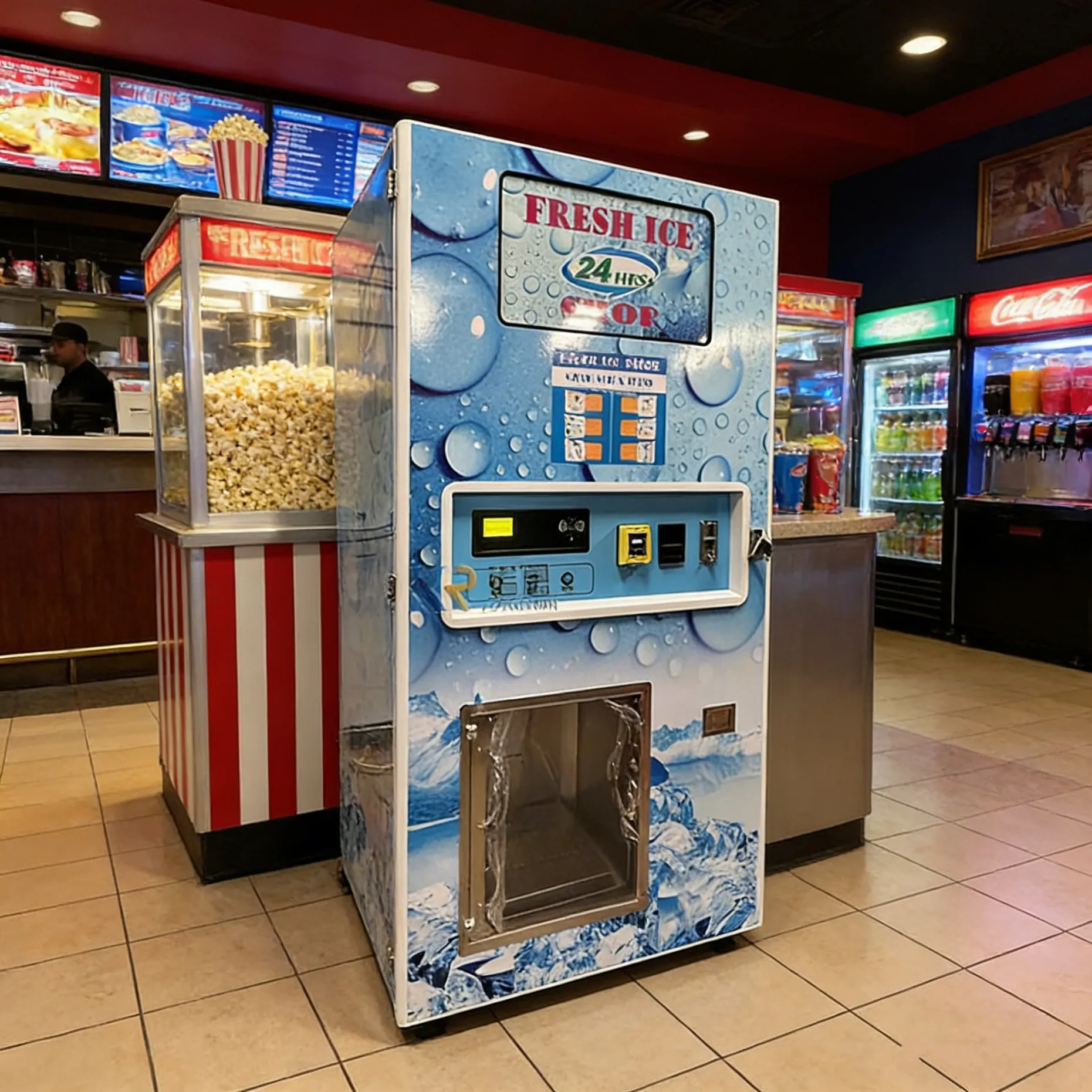 

Коммерческий уличный автомат по продаже льда с монетоприемником, на заказ, для производства и выдачи больших кубиков льда, в продаже