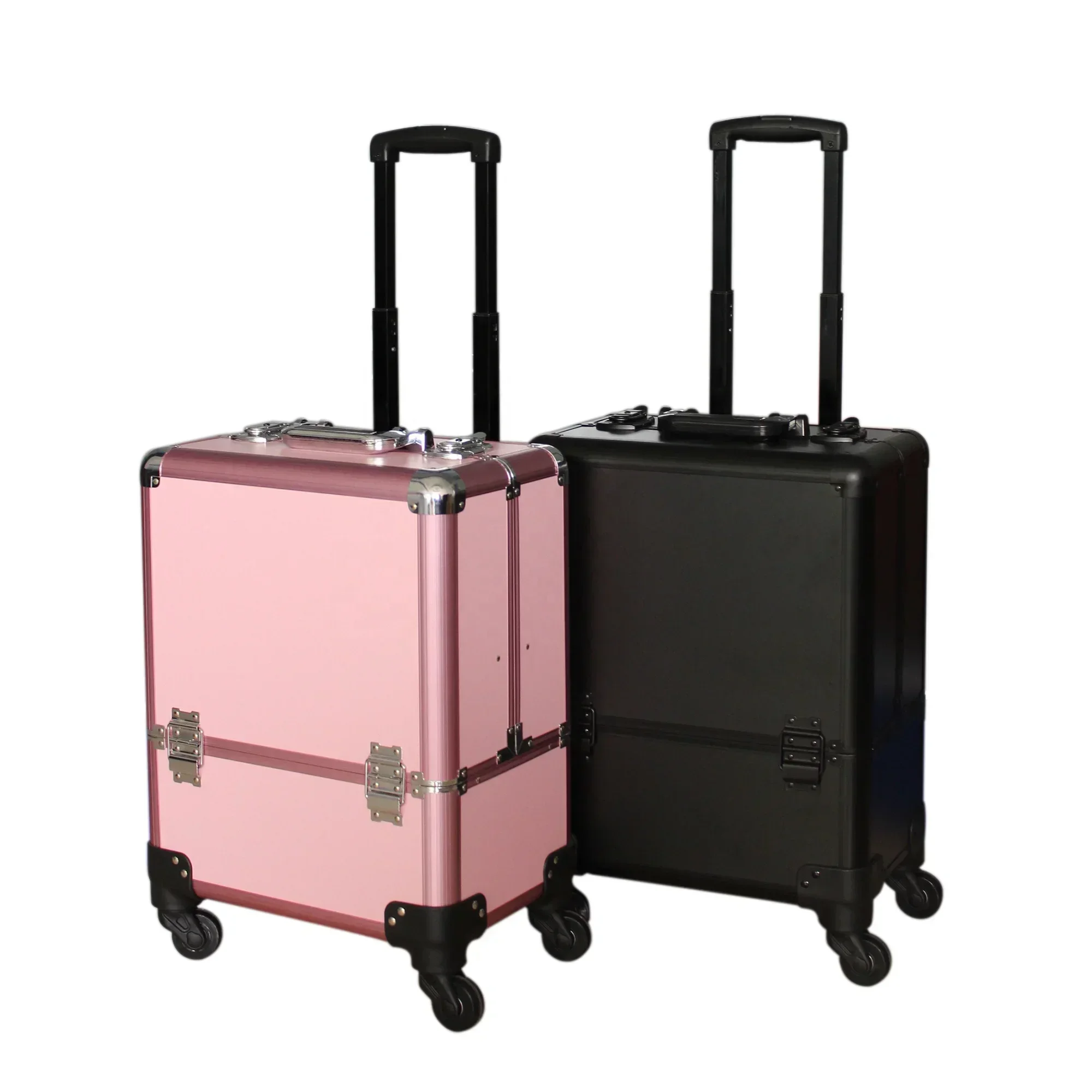 Makeup Case with Wheels & Drawers Large Cosmetic Trolley Case Lockable Travel Cosmetic Storage Train Cases for Nail Technicians