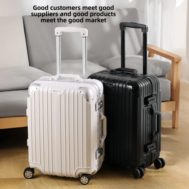 Thickened Aluminum Frame Suitcase Mute Universal Wheel Alloy Luggage Wear-Resistant Drop-Resistant Boarding Trolley Case