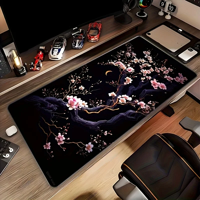 

1PC Extra-large Cherry Blossom Design Gaming Mouse Pad,1000×500,Stitched Edges, Non-Slip Base,Durable Washable Desk Mat for Work