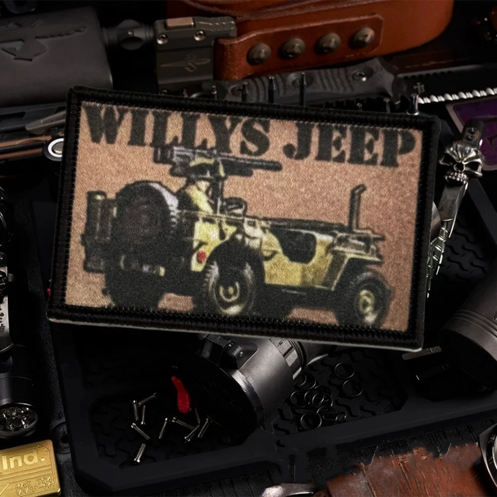 Тактическая нашивка Willys Jeep на одежде, автомобильные нашивки на липучке с принтом, повязка на руку, военный значок боевого моря, наклейки на рюкзак