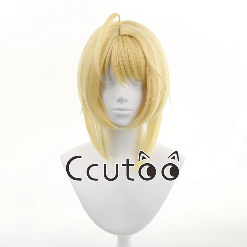 Anime Shugo Chara Tadase Perücken, kurzes goldenes synthetisches Kopfhauthaar für Frauen, Halloween-Party-Perücken, hitzebeständige Fasern – Detail 1