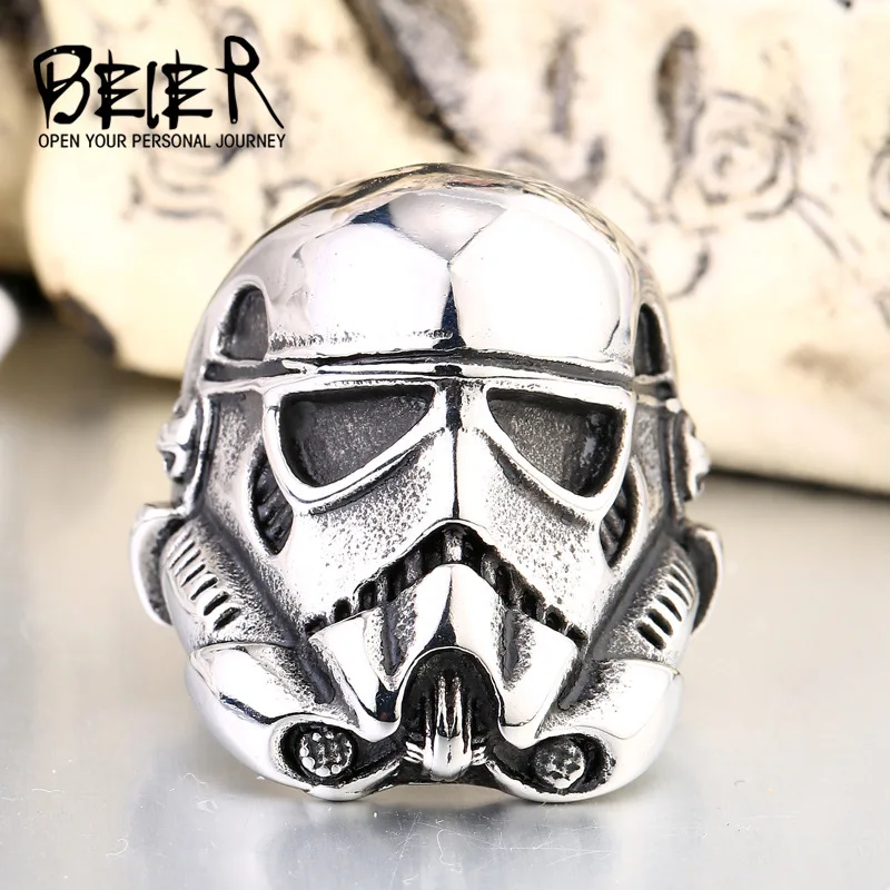 Star Wars, titanium steel men\'s ring, White Soldier, vintage stainless steel ring, boyfriend gift, equal size