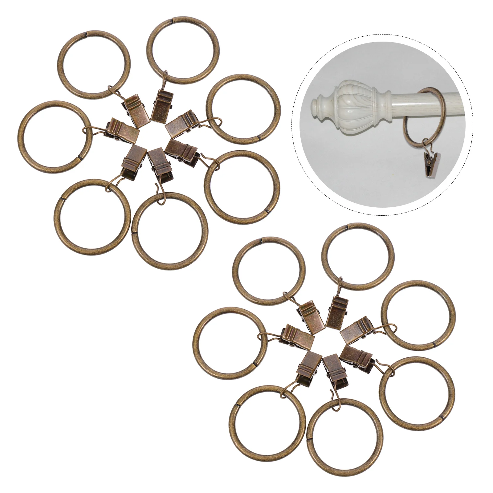 50 Pcs Curtain Ring Hanger Bathroom Rods Rings Accessories Shower Curtains Decor Hanging Clips for Glide