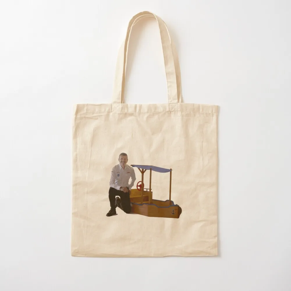 Guenther Steiner Boat Ship Drive To Survive Aldi Brochure Tote Bag large tote bag large size bags shopper bag women