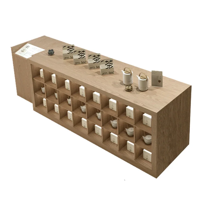 Y Nakashimadai Tea Room Flow Table Tea Display Cabinet Chinese Shelf Commodity Display Cabinet Long Table