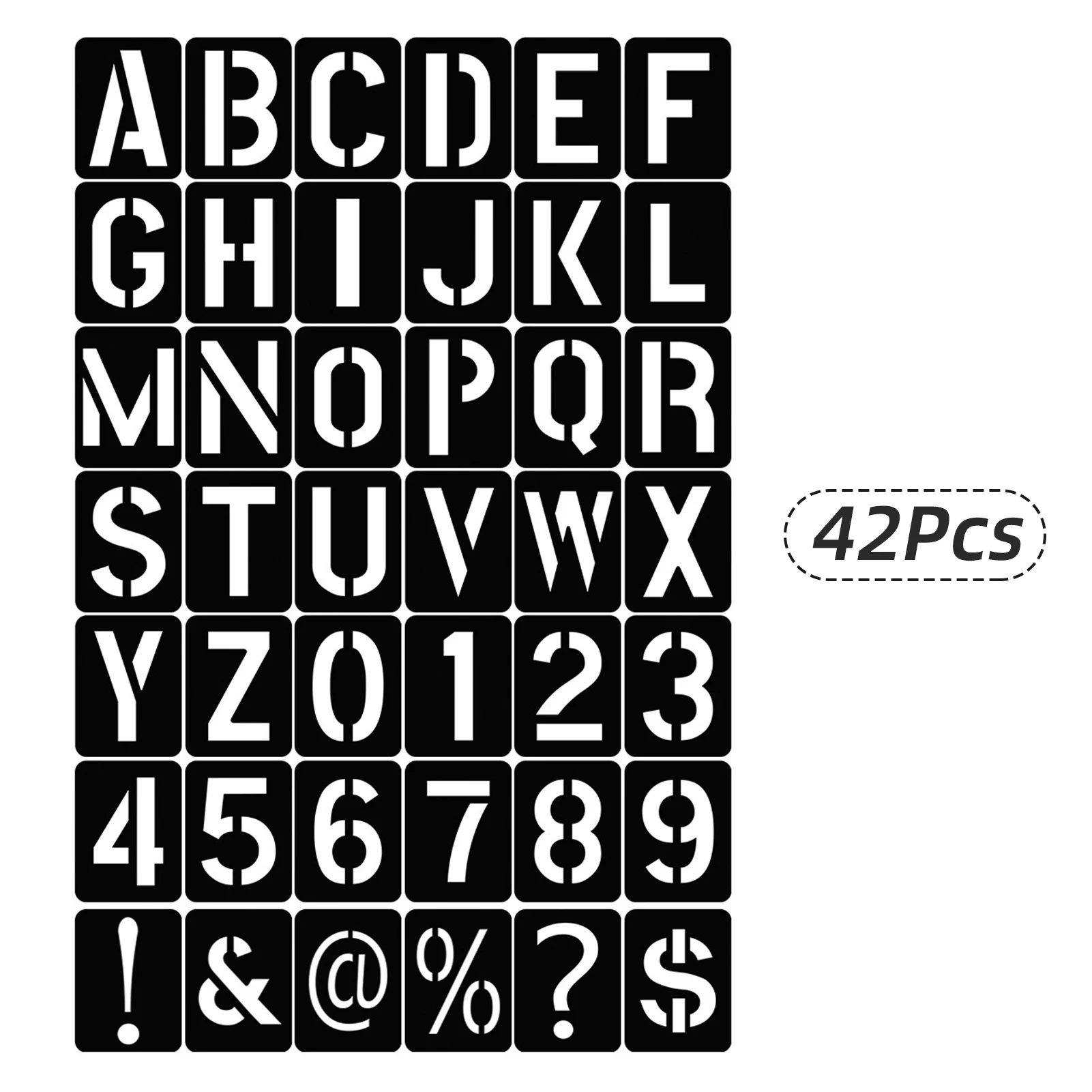 42PCS Stencils Letter and Number Template Reusable Washable Alphabet Stencils Environment-friendly PP Art Craft